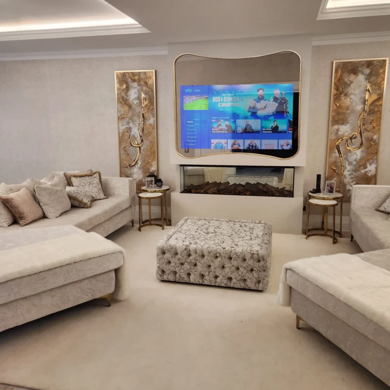 65 Curved Overmantle Gold Mirror TV