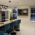 Bespoke Fabric Mirror TV Frame Bar area TV off