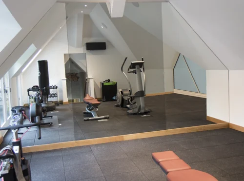 Gym Mirror TV with Vanity panel and normal mirror