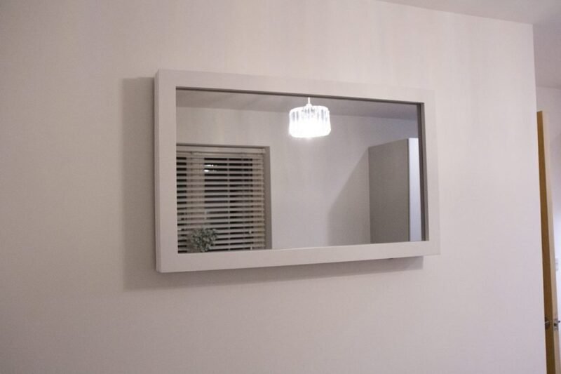 Square White Mirror TV Frame