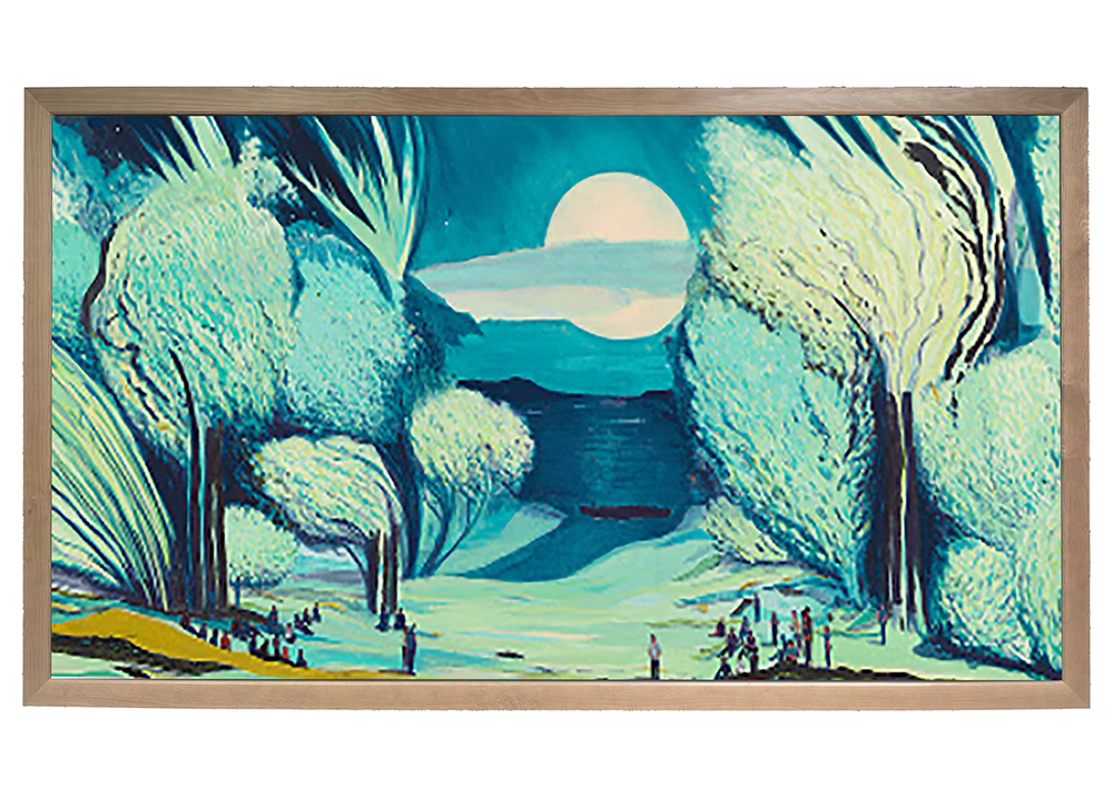 Brown Pine Slim TV Frame For Samsung Frame TV