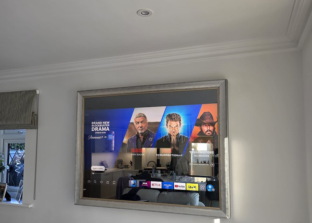 New York Silver with gold trim Mirror TV
